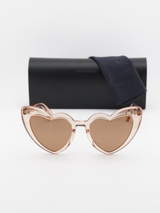 Saint Laurent SL181 LOU LOU 020 Heart Sunglasses - Nude / Brown main image 11